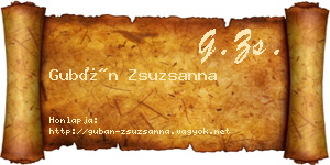 Gubán Zsuzsanna névjegykártya